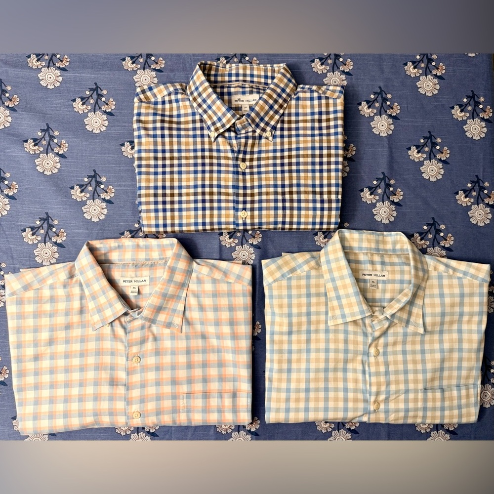 Bundle of Peter Millar Crown Lite Cotton-Stretch Sport Shirts – Men’s XL – EUC